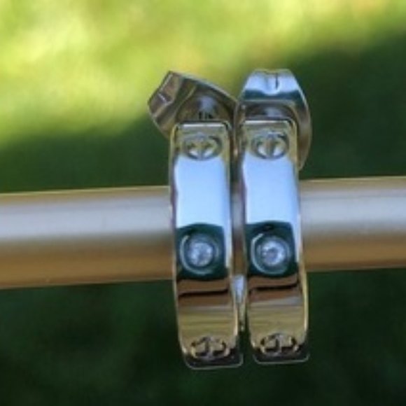 Love Screw Diamond 18K Rose Gold Filled Earrings - Picture 3 of 6